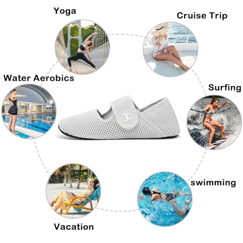 Image of Water Shoes for Women Men Barefoot Beach Swim Aqua Socks Summer Wide Slides Sandals Quick Dry Pool River Sea Sock Shoes