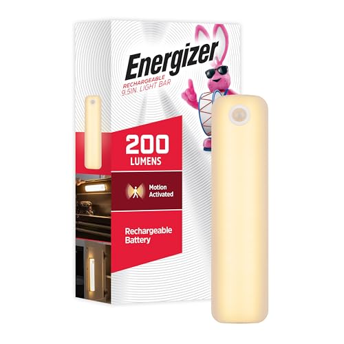 Energizer Rechargeable LED Motion Sensing Light Bar, 9.5in – USB-C, Wireless, Stick-On. Ideal for Under Cabinets, Kitchens, Closets, and Garages (81758)