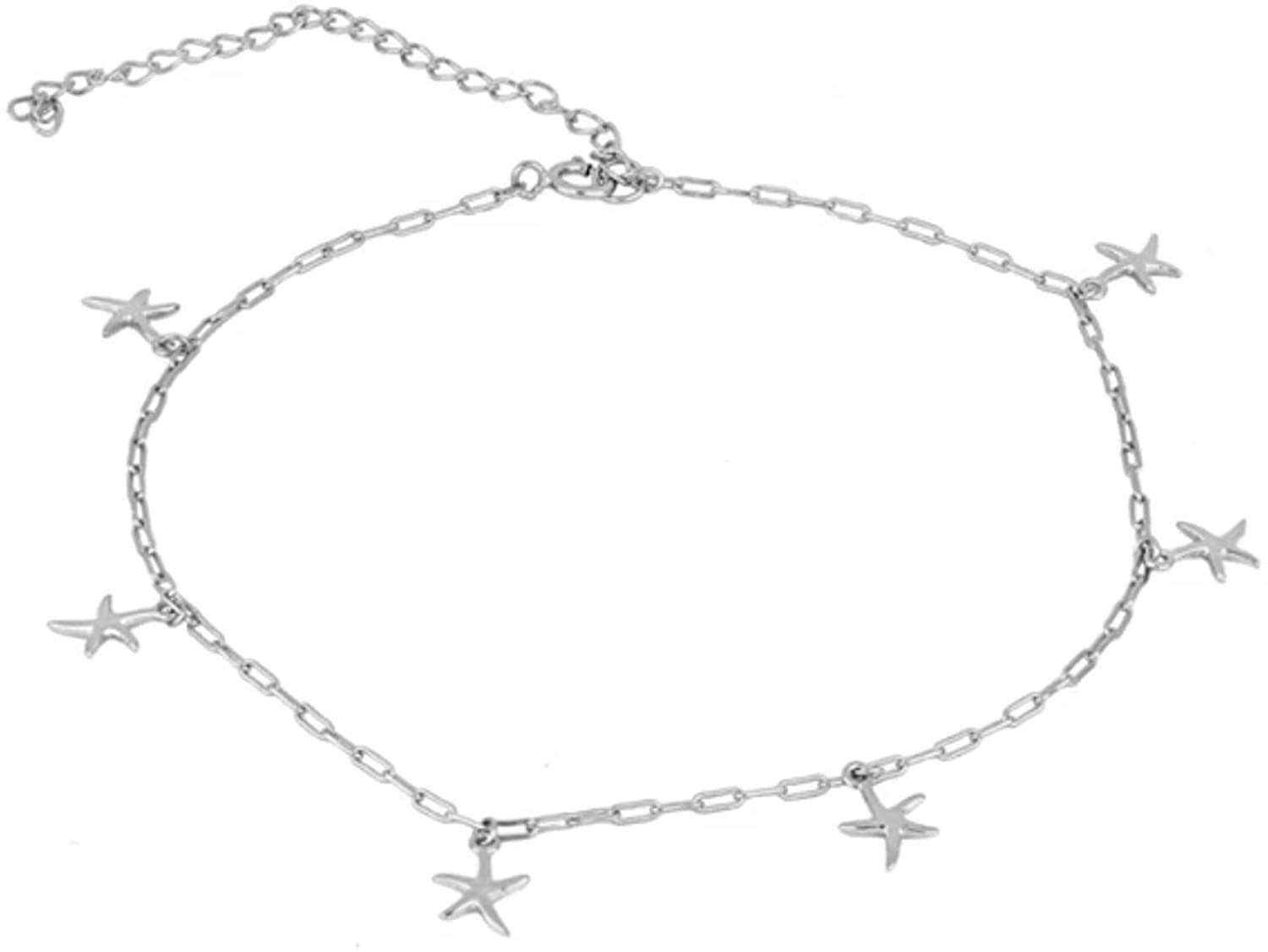 Tobillera para mujer ajustable estrella de mar pequeña pulsera tobillo cómoda sin roces 3