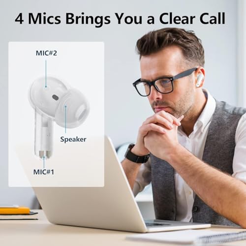 Image of iPhonee Headphones (Pro Generation) H2 Chip | Wireless Earbuds, Spatial Audio, High-Fidelity Sound,USB-C Charging |USB-C Charging Case,Easy Use for iPhone,Apple Compatible