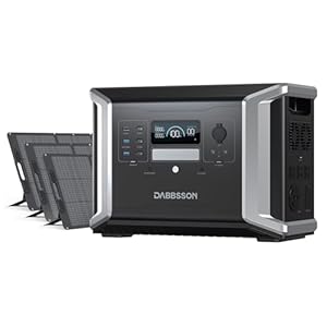 Dabbsson DBS 1400Pro Solar Generator with 3x210W Solar Panel,1382Wh 2400W Rated Power Station, 80% Charged in 32 Minutes, Expandable to 4600W 11.3kWh,100W USB-C,1200W Solar Input,NEMA TT-30R Outlet