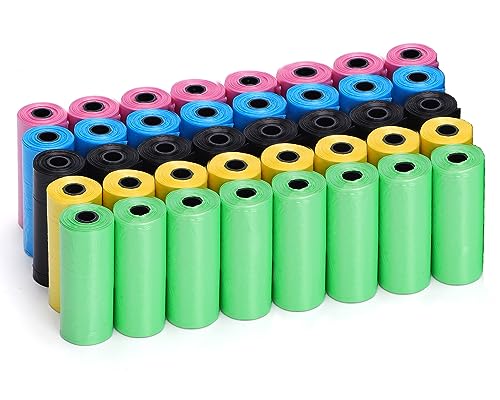 600 Sacchetti Cane Cacca, 5 colori, Sacchetti per i Bisogni dei Cani, 32 * 23 cm