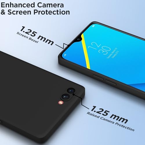 Image of Outlouders Back Cover for Oppo A3s / Realme C1 | Camera Protection | Durable Soft Matte Silicone Bumper Case (Black)