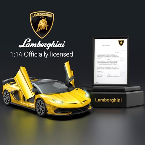 Lamborghini Remote Control Car, Officially Licensed 1:14 Lambo RC Car for Boys Girls Birthday Gift, Yellow Toys for 3 4 5 Years Old(Yellow) - Image 4