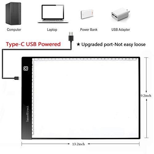 SanerDirect Diamond Painting Light Pad A4, Well-Design Type-C Connection Port, Adjustable Brightness with Detachable Stand and Clips (Upgraded) - Thumbnail 4