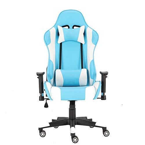 GLETSF Silla Giratoria Ejecutiva De Cuero para Computadora con Soporte Lumbar para Reclinación, Diseño Ergonómico para Videojuegos, Juegos De Pc Y Oficina.