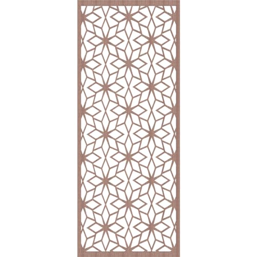 Image of 27 3 /8 inchW x 69 3 /8 inchH x 3 /8 inchT Lake Decorative Fretwork Wood Wall Panels, Walnut
