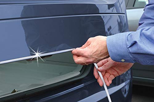 Cowles S37204-8 Feet Of Chrome Truck/Suv Door Edge Guards, U-Shape Pvc Edge Trim Stays On With Self Adhesive Hot Melt Glue Protects From Scratches/Dings And Opening Into Walls Or Other Cars #TOP3