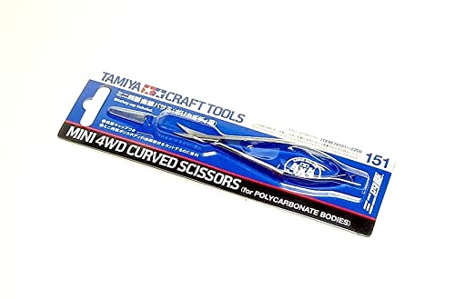 Ciseaux courbes Tamiya 74151 de haute précision pour découpe nette de carrosserie RC en polycarbonate