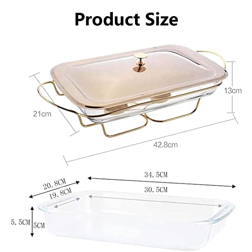 MNSSRN Isolierte Glaswaren Grill-Fischofen, Buffet-Wärmer, Edelstahl mit Deckel und Ofen Glas-Heizplatte… – Bild 3