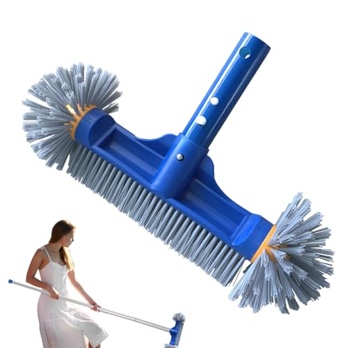 Cepillo para piscina – Cepillo para limpieza de piscinas con extremos redondeados – Cerdas de nailon resistente para exteriores, spa, estanque, jardín, baño, bañera y suelo