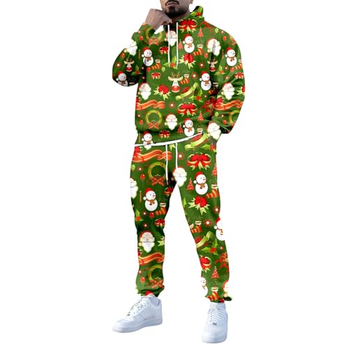 Survêtement homme Père Noël et sapin imprimé 3D avec sweat à capuche