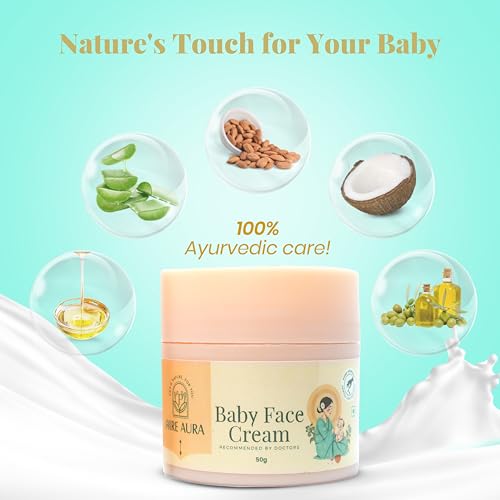 Image of Pure Aura Baby Face Cream 50gm | Ayurvedic & Organic Care for Delicate Skin | Infused with Shea Butter & Almond Oil | Gentle, Chemical-Free Moisturizing | Safe for Newborns | Loved by Moms
