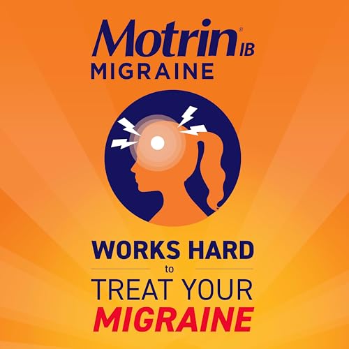 Motrin IB Migraine Relief Liquid Gel Capsules with 200 mg Ibuprofen per Capsule, Fast & Effective Migraine Headache Relief Medicine with NSAID Pain Reliever Ibuprofen, Caffeine-Free, 20 ct