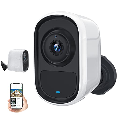 Wireless WiFi Security Camera for Outdoor Home Surveillance Camera Rechargeable Home Security Camera, 1080P HD, Night Vision, Motion Detection, Two-Way Audio, Waterproof, Cloud/SD Slot Storage