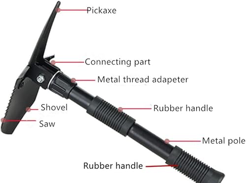 Miniatura 2 de Pala de camping Multiherramienta Pala de mano Pico Tamaño pequeño (negro)