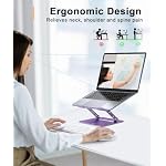 Aoviho Adjustable Laptop Stand for Desk,Portable Laptop Stand Holder and Riser,Foldable Aluminum Notebook Computer Stands for MacBook Air Pro HP Lenovo Dell Samsung Chromebook, 10-15.6 inch, Purple - Image 2