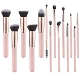 YJ-Anyue Makeup Brushes Pink wooden Makeup Brushes Set Premium Synthetic Foundation Brushes Blending