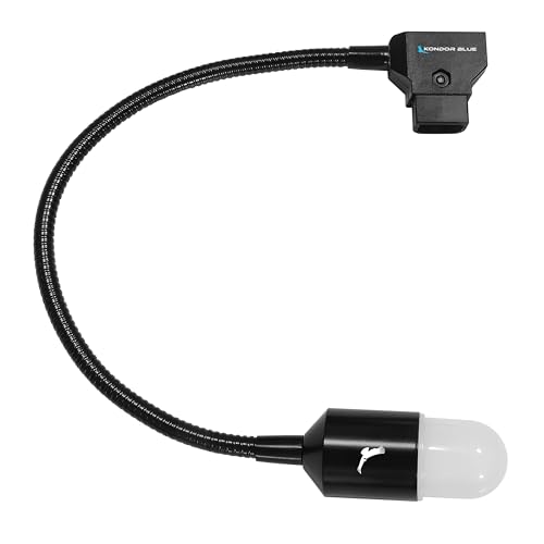 KONDOR BLUE | 12 Inch Firefly D-Tap LED Work Light | Flexible Gooseneck, Dimmable White and Red Light, Reverse Polarity Protection for Camera Rigs and Video Sets