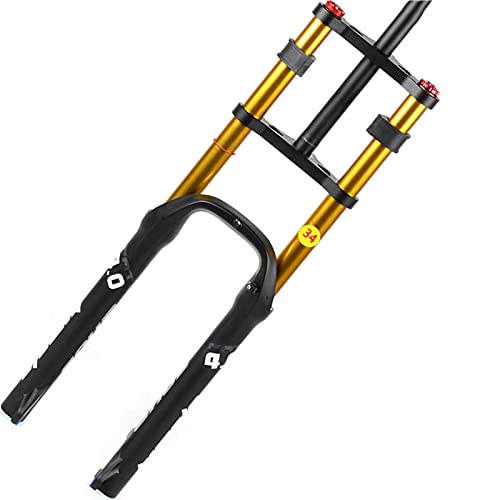 ZCVB Horquilla De Suspensión MTB Fat Tire Amortiguación De Las DH Air Doble Hombro 26 X 4,0 Pulgadas para Bicicleta De Montaña Snow Beach XC, Frenos De Disco De Apoyo,34mm b