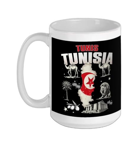 Tunis Tunisia Ceramic Mug, White, 15oz