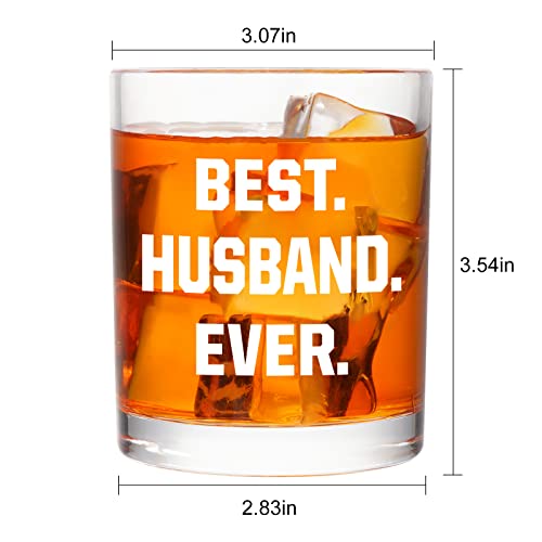 Dazlute Best Husband Ever Whiskey Glass, Valentines Day Gifts Wedding Gifts Engagement Gifts Birthday Gifts For Men Husband Hubby Fiance Boyfriend Mr Him Lover, Husband Gifts Idea From Wife, 10 Oz #TOP6