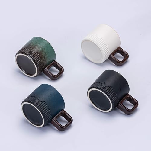 Zurucily PR008 Espresso Cups Set Of 2, 2 Oz Ceramic Espresso Cups, Demitasse Cups thumb #4
