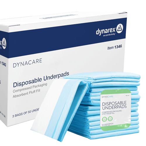 Dynarex 1346 Disposable UnderPad, Medical-Grade Incontinence Bed Pad to Protect Sheet, Mattresses, and Furniture, 23