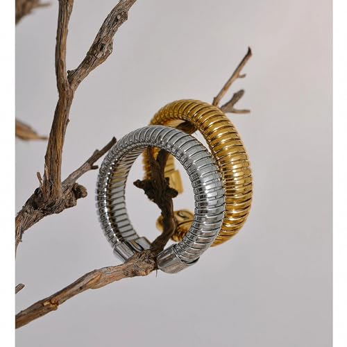 Anillo elástico de acero inoxidable ajustable que no se oscurece con diseño minimalista 6