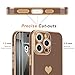 Teageo for iPhone 16 Plus Case with Screen Protector [2 Pack] for Girl Women Cute Girly Love-Heart Luxury Cover Camera Protection Silicone Shockproof Phone Case for iPhone 16 Plus Case, Desert Gold
