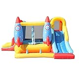 All-in-One Design Large Size Bounce House for Kids: The Inflatable Castle can bounce freely, and has a large bounce force, which allows the child to jump completely, can exercise the child's jumping power, and the Castle has a slide, a pool of colored balls, Climbing Wall,and rich play items. Children are happier and healthier.