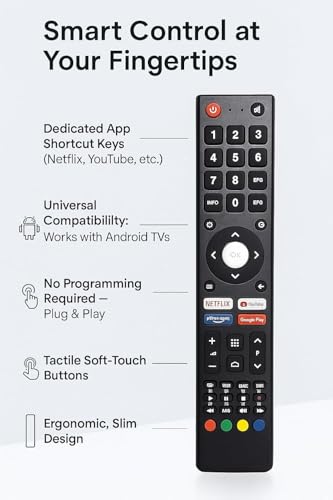 Image of Compatible for BPL Tv Remote Control Suitable for Smart Android 4k LED UHD HD bpl Television with OTT Hotkeys Without Voice Command (Please Match Old Remote Before Order).
