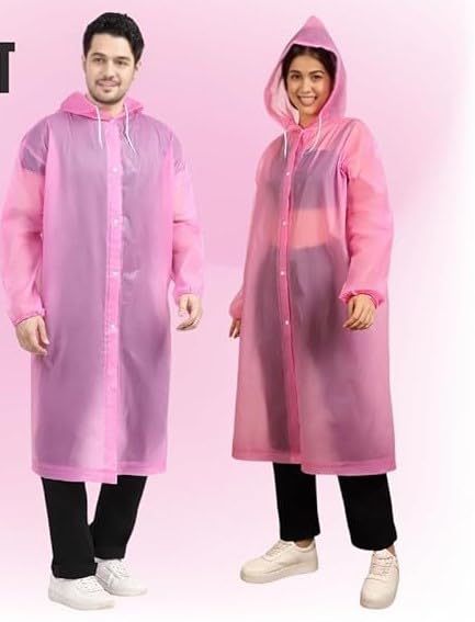 Image of Waterproof Rain Coat Hooded Universal Outdoor Water Resistant Portable Suit for Men,Women Boys & Girls (Universal Size,Multicolor, Unit Count 1)