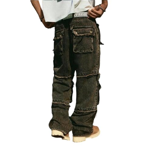 Jean de travail robuste à poches en denim résistant avec taille élastique homme
