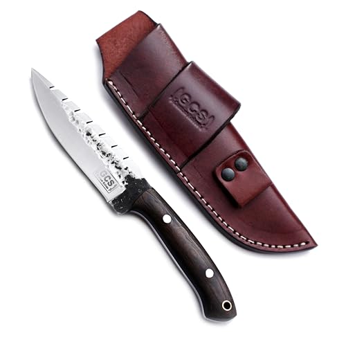GCS Handmade Micarta Handle D2 Tool Steel Tactical knife Hunting Knife Camp Knife with leather sheath Full tang blade designed for Hunting & EDC GCS 910B - GCS Knives
