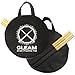 GLEAM 12 inch Drum Practice Pad with Carrying Bag and 2 Pairs Drum Sticks - Rubber Surface High Density Compressed Wood Foam Backside Black (Double-sided)