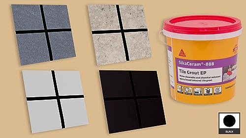 Image of SIKA - Epoxy tile grout - SikaCeram 888 Tile Grout EP - Suitable for wall /floor - Cleans with water - Chemical resistant - Pre-tinted - 5 kg - Black