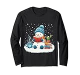 funny Winter Snowman Reading Book Xmas snowman tee
