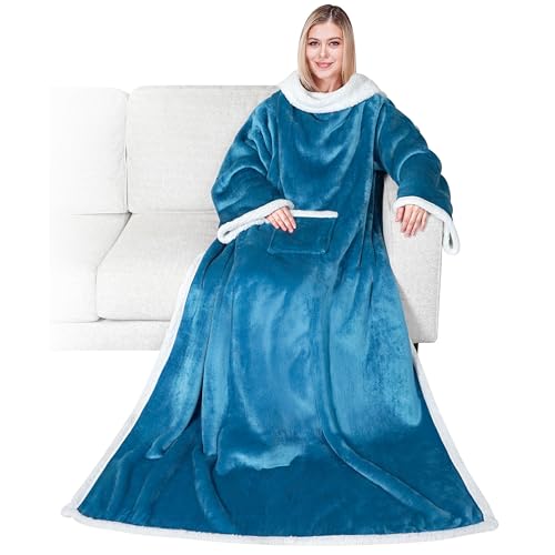 PAVILIA Wearable Blanket with Sleeves...