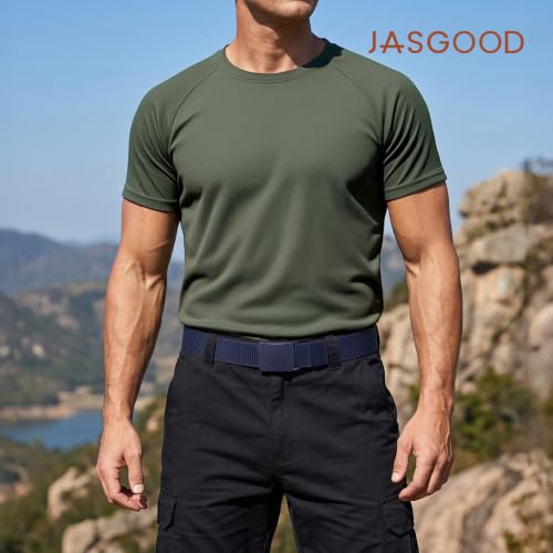 Image of JASGOOD Nylon Canvas Breathable Military Tactical Men Waist Belt With Plastic Buckle