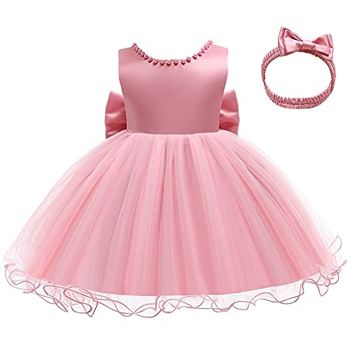 Lzh Baby Girl Dresses 12-18 Months, Christening Dresses For Baby Girl Party Dress,Baby Girls' Special Occasion Dress Pink #TOP5