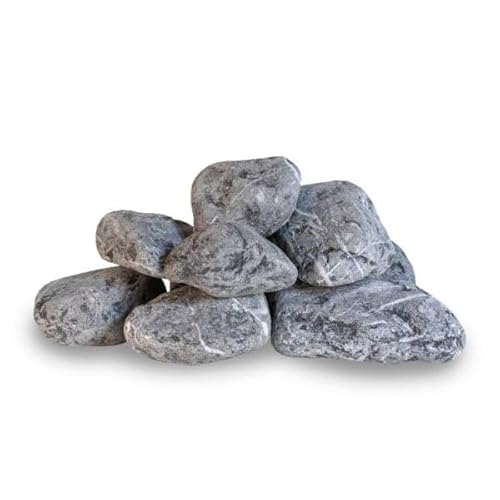 World PLANTIL Piedra mármol Canto rodado Negro Cebra, Piedra Decorativa para Jardin, Espacios Exteriores y Intriores/Paisajismo, Jardineras y Macetas/Terrazas y Patios/ 100% Natural (40/60 mm 20 kg)