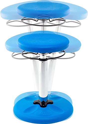 Image of Kore Adjustable Height Wobble Chair, Active Sitting for Children, Kids, Teens: Better Than a Balance Ball, Flexible Classroom Seating, Adjusts from 16.5 to 24 inches, Blue | Flexible seating for classroom and home boosts focus, improves posture and channels energy; anti-tip base; Made in USA