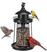 Lavezee Bird Feeder for Outdoors, Large Capacity Hanging Bird Feeders for Outside Wild Birds Humm...
