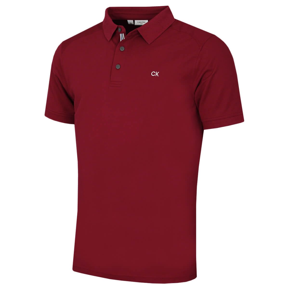 Calvin Klein Mens Campus Sport Polo Shirt - Burgundy Sport - XXXXL