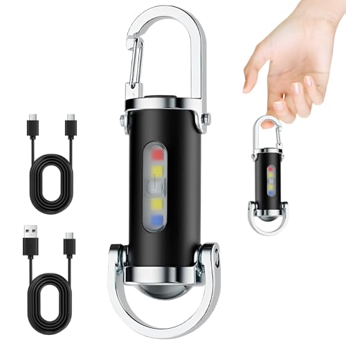Portable Rechargeable Bright Keychain Flashlight Phone Charger,mit Power Bank für Outdoor,1200LM Superhelle Mini-Schlüsselanhänger, Superhelle Mini Led Taschenlampe, Taschenlampe Wasserdicht für Haush