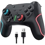 Matbip Wireless Controller for Switch/Switch Lite/Switch OLED/Switch 2, Wireless controller with 2 back buttons, 3-level TURBO adjustable(blue&red)