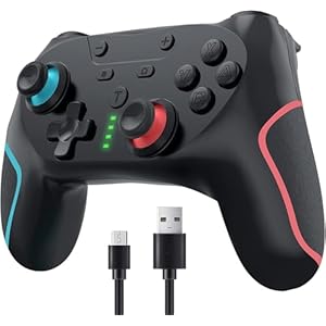 Matbip Wireless Controller for Switch/Switch Lite/Switch OLED/Switch 2, Wireless controller with 2 back buttons, 3-level TURBO adjustable(blue&red)