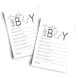Paper Clever Party Baseball Wishes for Baby Shower (20 Pack) Cute Words of Wisdom for Boys - Baby Shower Game Planning & Guest Book Alternative - 4x6 Keepsake Activity