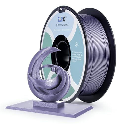 Image of ZIRO 3D Printer Filament, 1.75mm Shiny Sparkle PLA with Glitter, Diamond Series Filament, Twinkling PLA 1kg /2.2lbs Spool, Bright Color Material, Dimaond Lavender